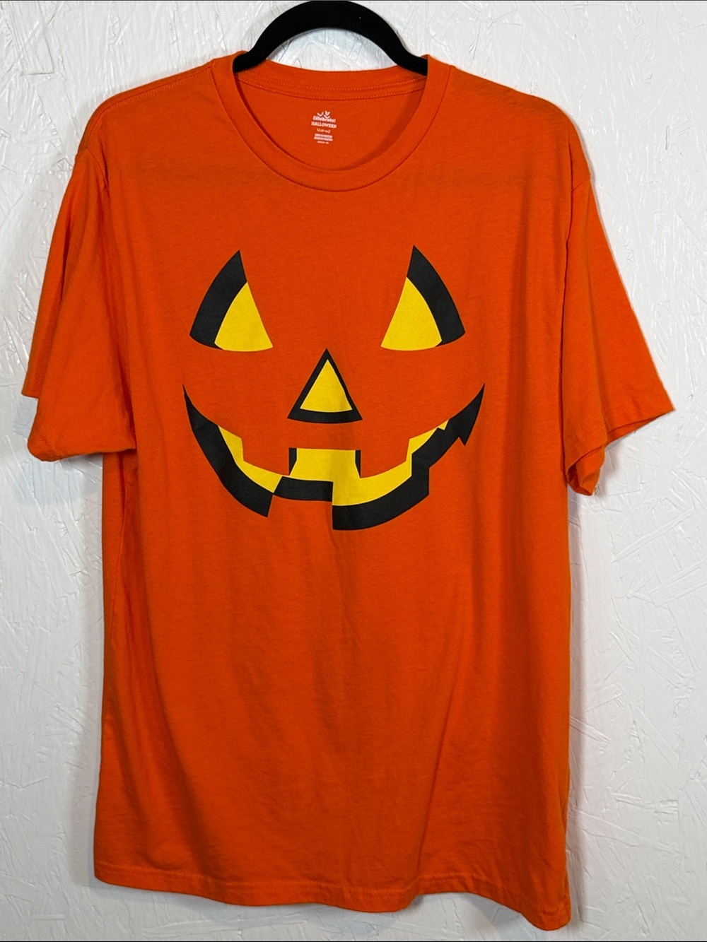 Women's Orange Pumpkin Face Short Sleeve Tee